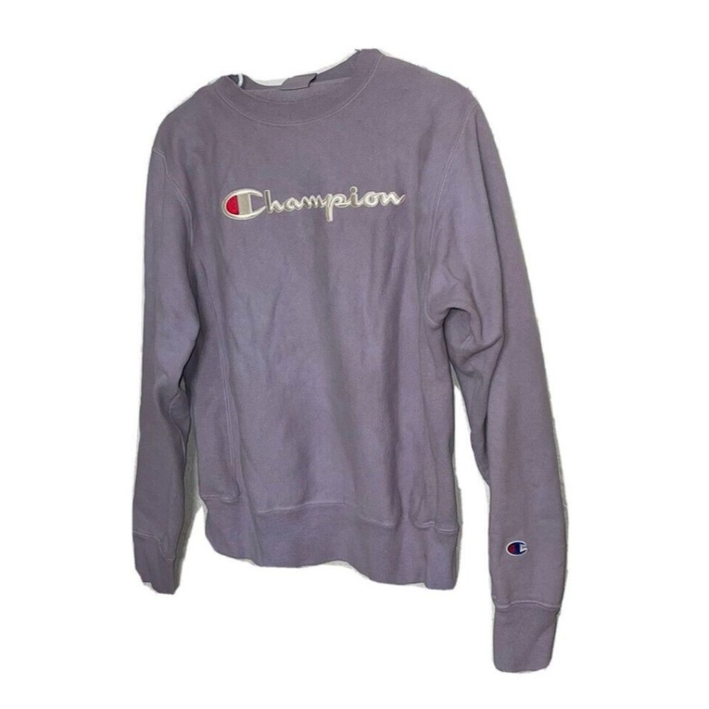 Champion Reverse Weave Womens Sweatshirt Sz S Lavender Logo